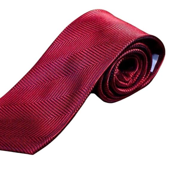 Bespoke & Co. Sawtooth Pattern Luxury Silk Men’s Tie Red or Pink | New with Tags - Picture 4 of 12